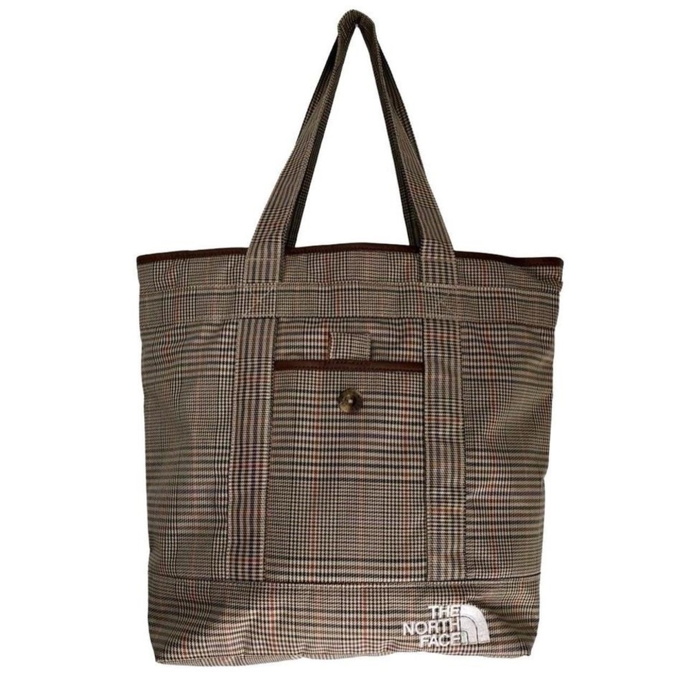 The North Face Tartan Plaid Print Unisex School / Work Tote Bag Quilted Fabric